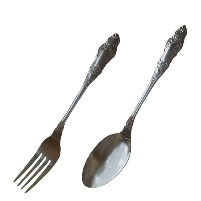 Steel Spoon and Fork Flatware Set of 12 Model Aria ShopiPersia