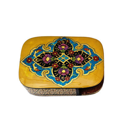 Handcrafted Wooden Jewelry Box with Persian-Inspired Pattern – Naghshineh