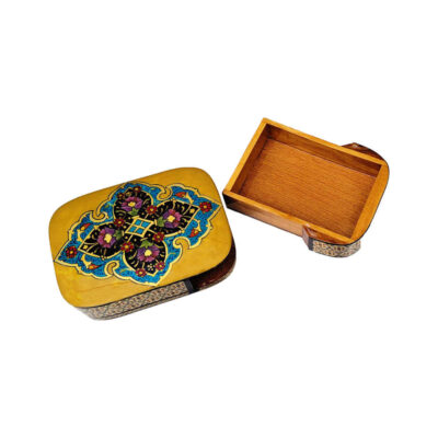 Handcrafted Wooden Jewelry Box with Persian-Inspired Pattern – Naghshineh