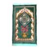 Islamic Prayer Rug Padded Velvet Sajadah with White Mihrab Design for Muslims