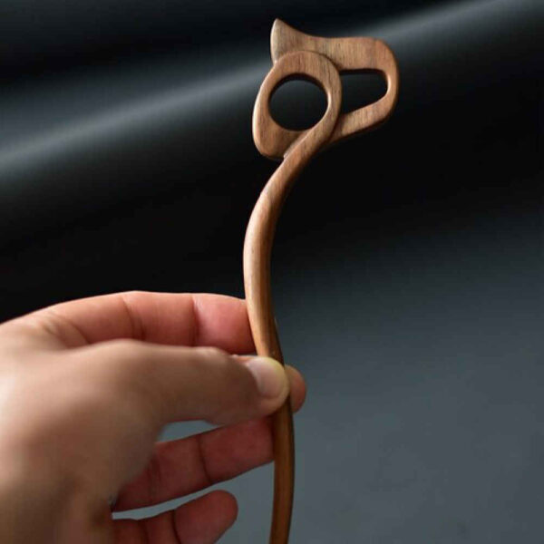 Wooden Hair Stick Handcrafted Matter Persian Letter H Design