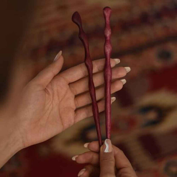 Wooden Hair Stick Handcrafted Matter Large Size