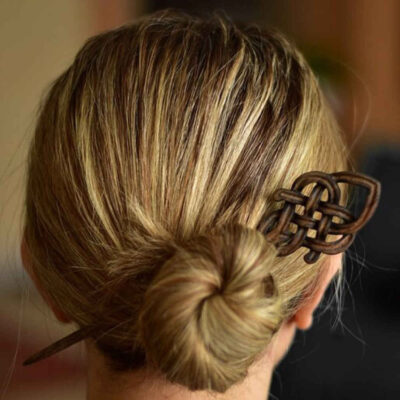 Wooden Hair Stick Handcrafted Matter Celtic Large Size Saghar