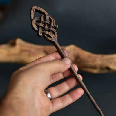 Wooden Hair Stick Handcrafted Matter Celtic Large Size Saghar