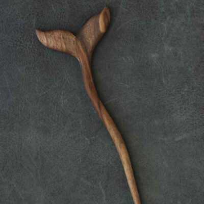 Wooden Hair Stick Handcrafted Matter Whale Design Large Size