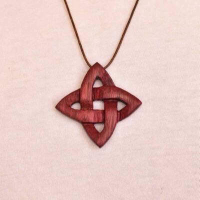 Carved Wood Pendant Handcrafted with Artistic Style Star