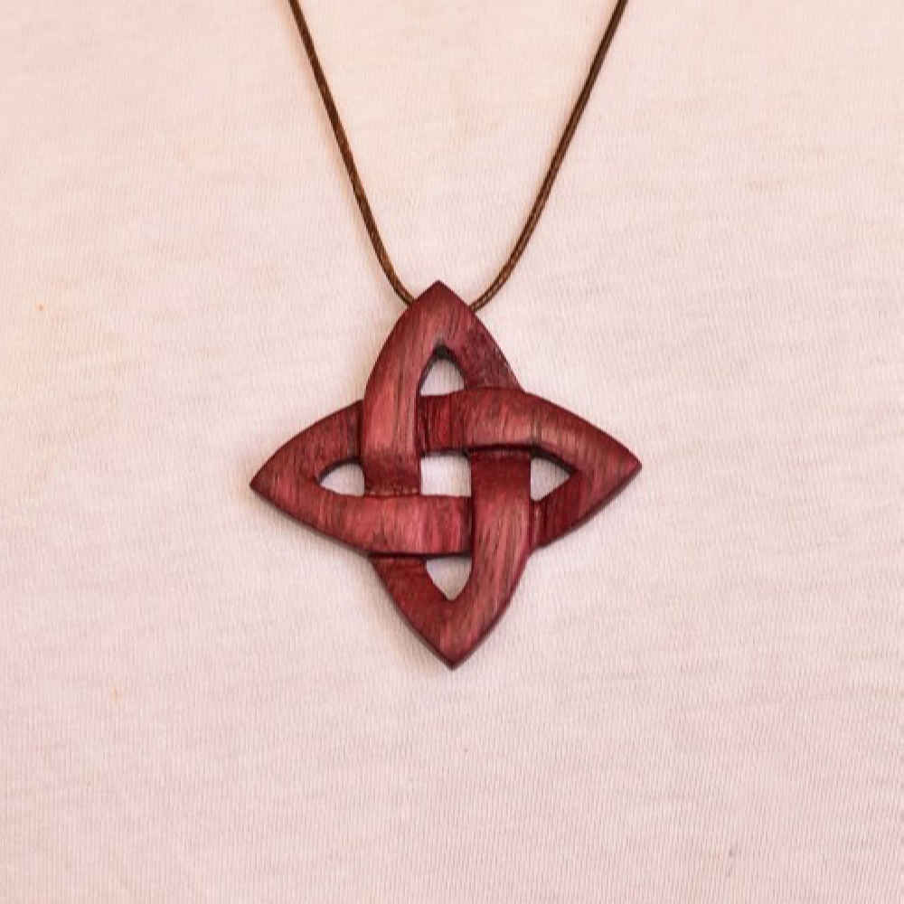 Carved Wood Pendant Handcrafted with Artistic Style Star
