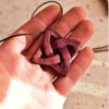 Carved Wood Pendant Handcrafted with Artistic Style Star