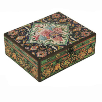 Handcrafted Wooden Jewelry Box with Persian-Inspired Pattern – Farah