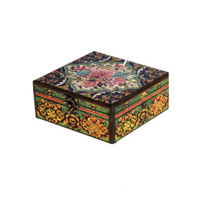 Handcrafted Wooden Jewelry Box with Persian-Inspired Pattern – Mahi