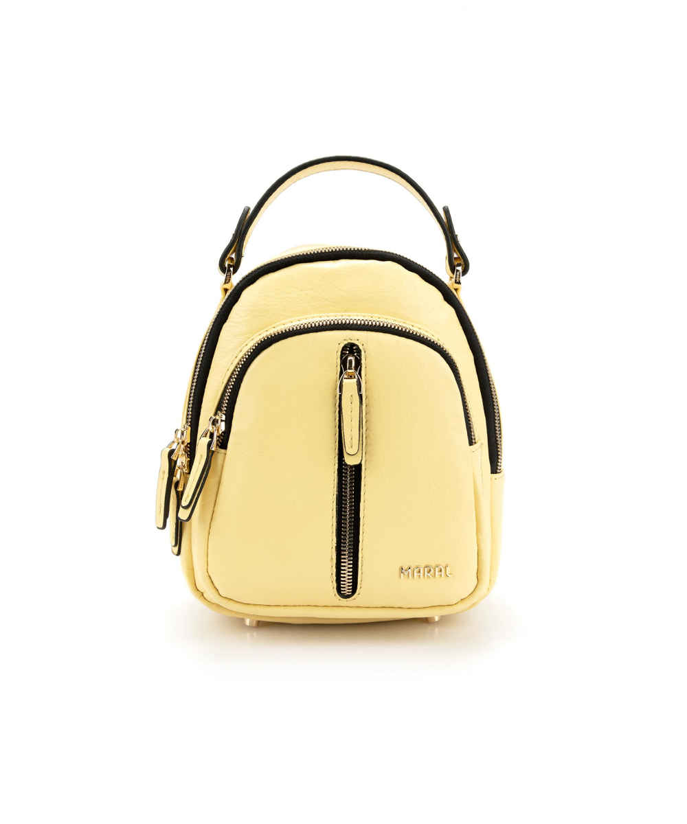 Yellow Leather Women's Backpack - Model Maral