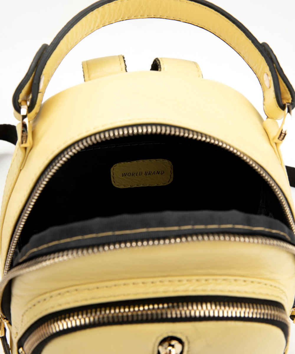 Yellow Leather Women’s Backpack – Model Maral