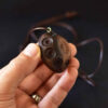 Wooden Necklace Handcrafted with Artistic Style Hang Drum