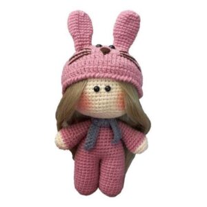 Rabbit Girl Hand Knitted Stuffed Doll