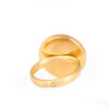 Steel Signet Ring with Lapis Resin Covered and Gold Plated Cheshm Symbol