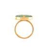 Steel Signet Ring with Turquoise Resin Covered and Gold Plated Evil Eye Symbol