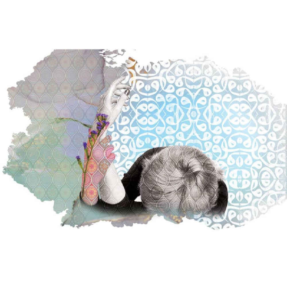 Blue Abstract Wall Mural Model Art for Modern Interiors