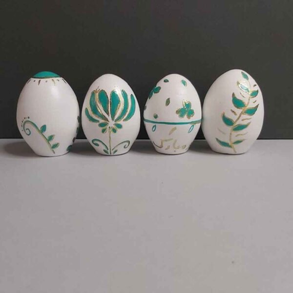 Elegant Pottery Haftseen Eggs for Nowruz Persian New Year - Bird