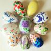Elegant Pottery Haftseen Eggs for Nowruz Persian New Year - Bahar