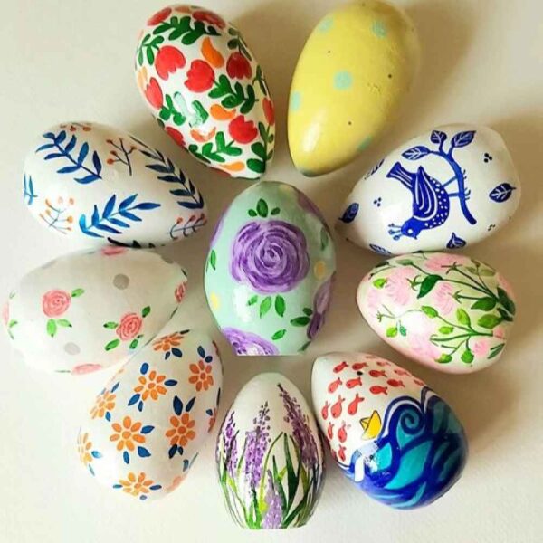 Elegant Pottery Haftseen Eggs for Nowruz Persian New Year - Bahar