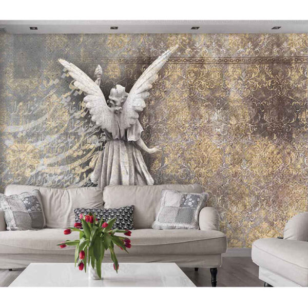 Persian Gray Calligraphy Wall Mural Model Donya for Modern Interiors