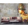 Persian Gray Calligraphy Wall Mural Model Hajat for Modern Interiors