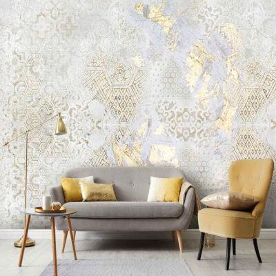 Gray Abstract Wall Mural Model Alma for Modern Interiors