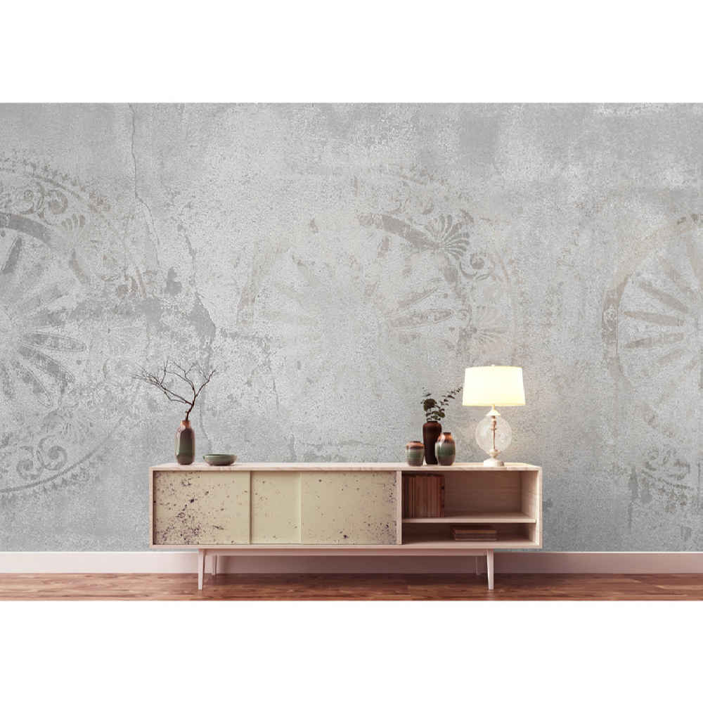Gray Abstract Wall Mural Model Dizen for Modern Interiors