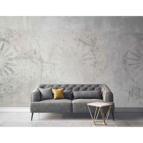 Gray Abstract Wall Mural Model Dizen for Modern Interiors