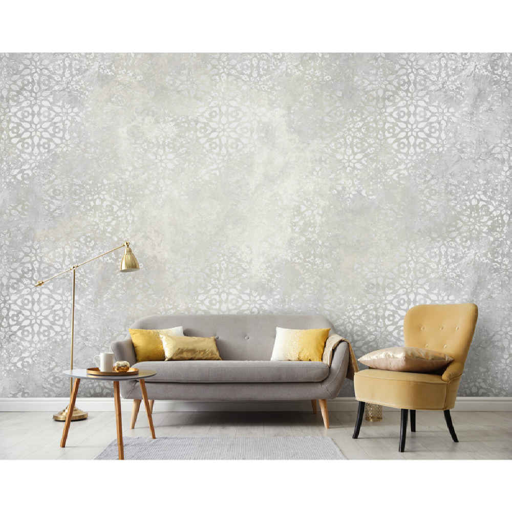 Gray Abstract Wall Mural Model Roya for Modern Interiors