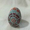 Decorative Hand Painted Pottery Egg - Green Nahal