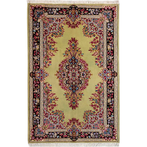 Persian Wool Carpet Hand-Knotted with Medallion design Model Narenj