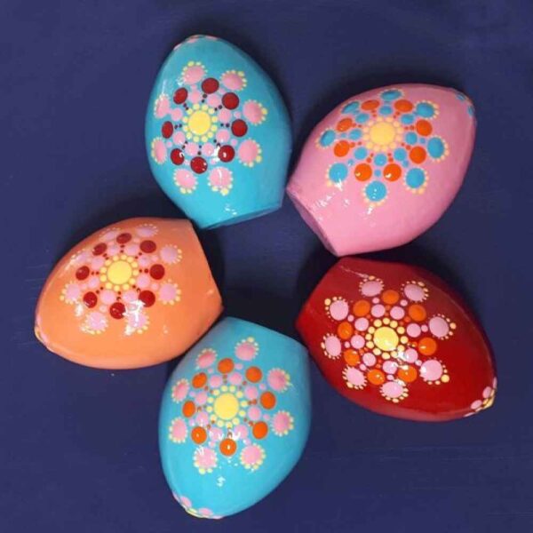 Elegant Pottery Haftseen Eggs for Nowruz Persian New Year - Noghte Koobi