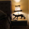 Novelty Table Lamp Handmade Black Ceramic Tiger