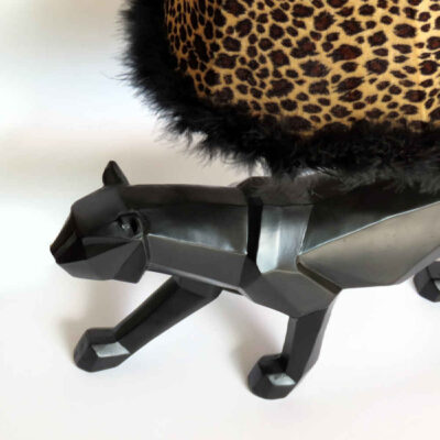Novelty Table Lamp Handmade Black Ceramic Tiger