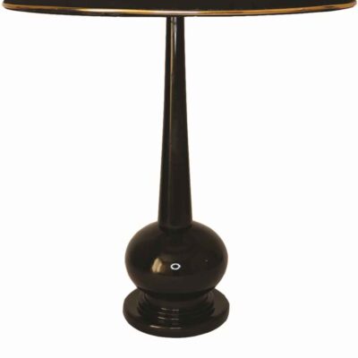 Accent Wooden Table Lamp Handcrafted Black Riana