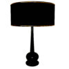 Accent Wooden Table Lamp Handcrafted Black Riana