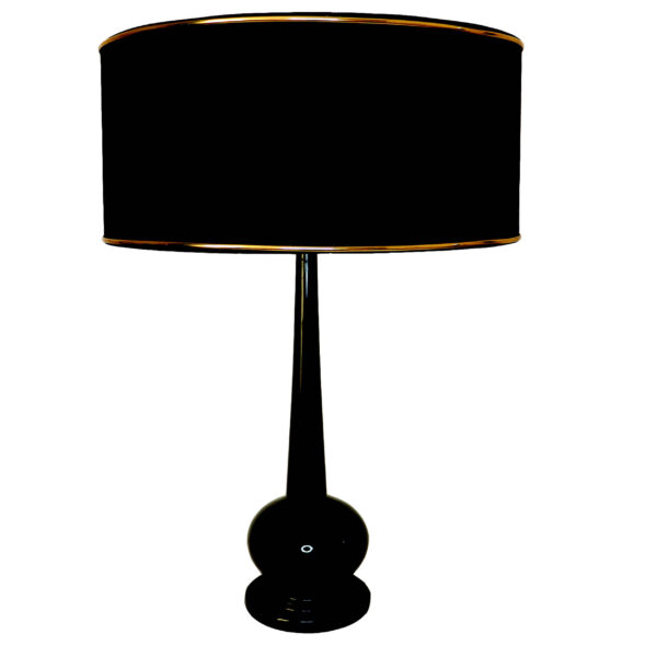 Handmade Black Wooden Table Lamp Model Riana