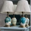 Ceramic Vase Table Lamp Handcrafted with Fabric Shade Fahim