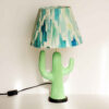 Novelty Table Lamp Handmade Green Ceramic Cactus
