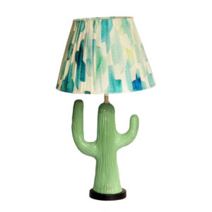 Handmade Green Ceramic Table Lamp Model Cactus