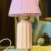 Ceramic Vase Table Lamp Handcrafted with Fabric Shade Luna