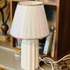 Ceramic Vase Table Lamp Handcrafted with Fabric Shade Luna