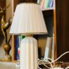 Ceramic Vase Table Lamp Handcrafted with Fabric Shade Luna