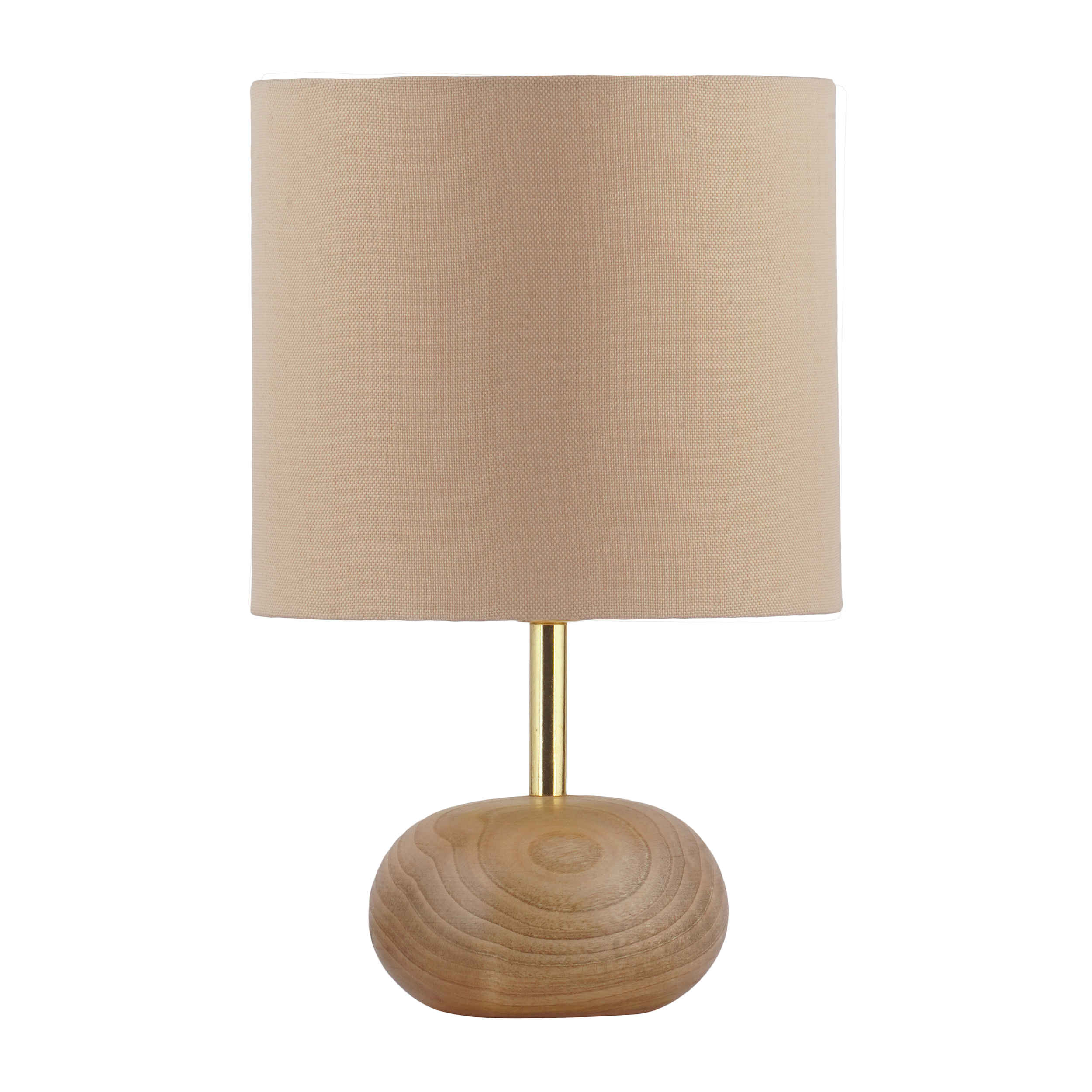 Accent Wooden Table Lamp Handcrafted Cream Asali