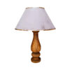 Accent Wooden Table Lamp Handcrafted Velvet Shade Behnam