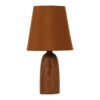 Accent Wooden Table Lamp Handcrafted Brown Elika