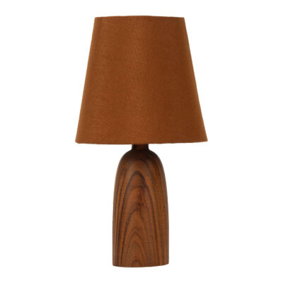 Accent Wooden Table Lamp Handcrafted Brown Elika