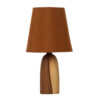 Accent Wooden Table Lamp Handcrafted Brown Elika