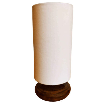 Minimalist Wooden Table Lamp & Bedside Handcrafted with White Shade Isan